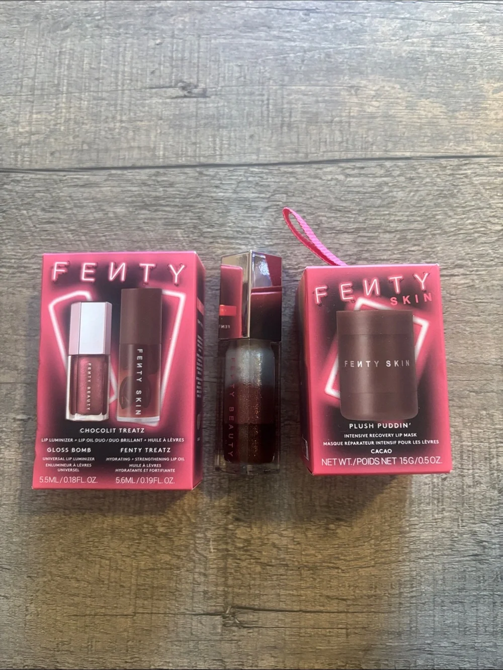 Fenty Beauty Lip gloss, lip oil, and lip mask bundle